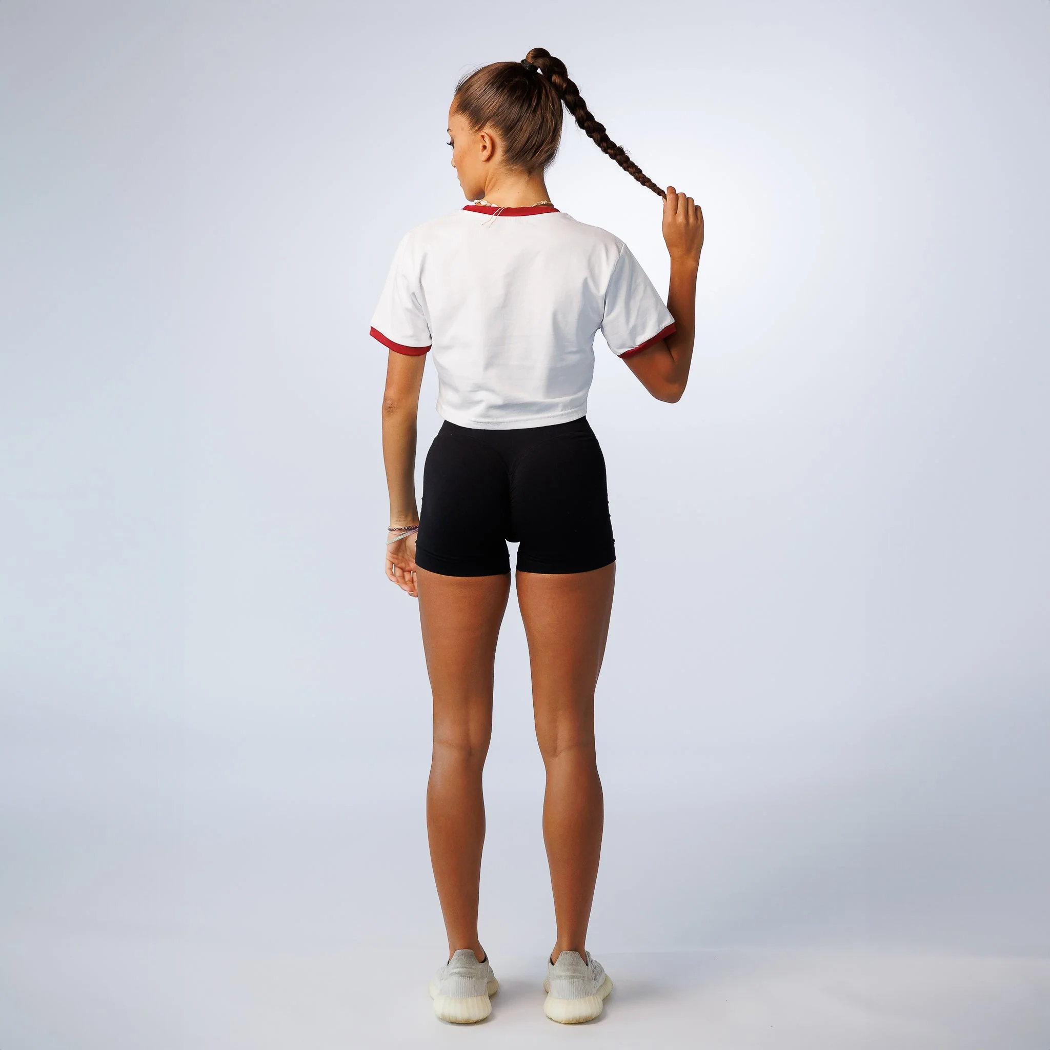 Crop T-shirt W College - White Bordeaux - Image 3