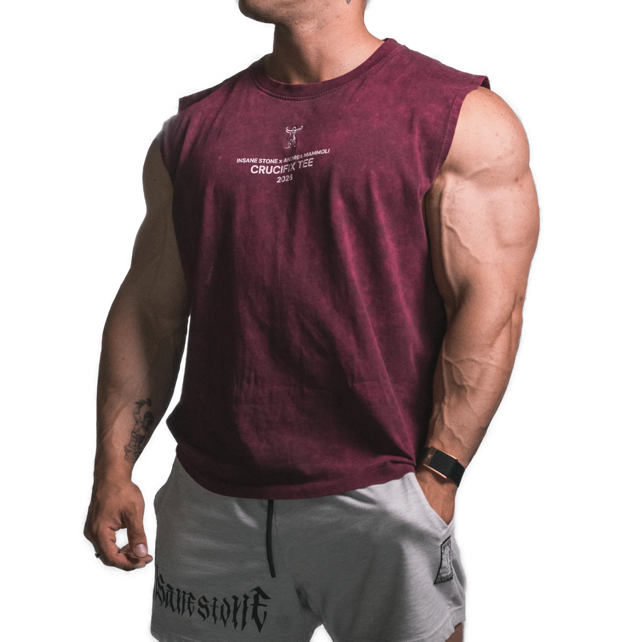 Crucifix Tee - Stone Red - Image 3