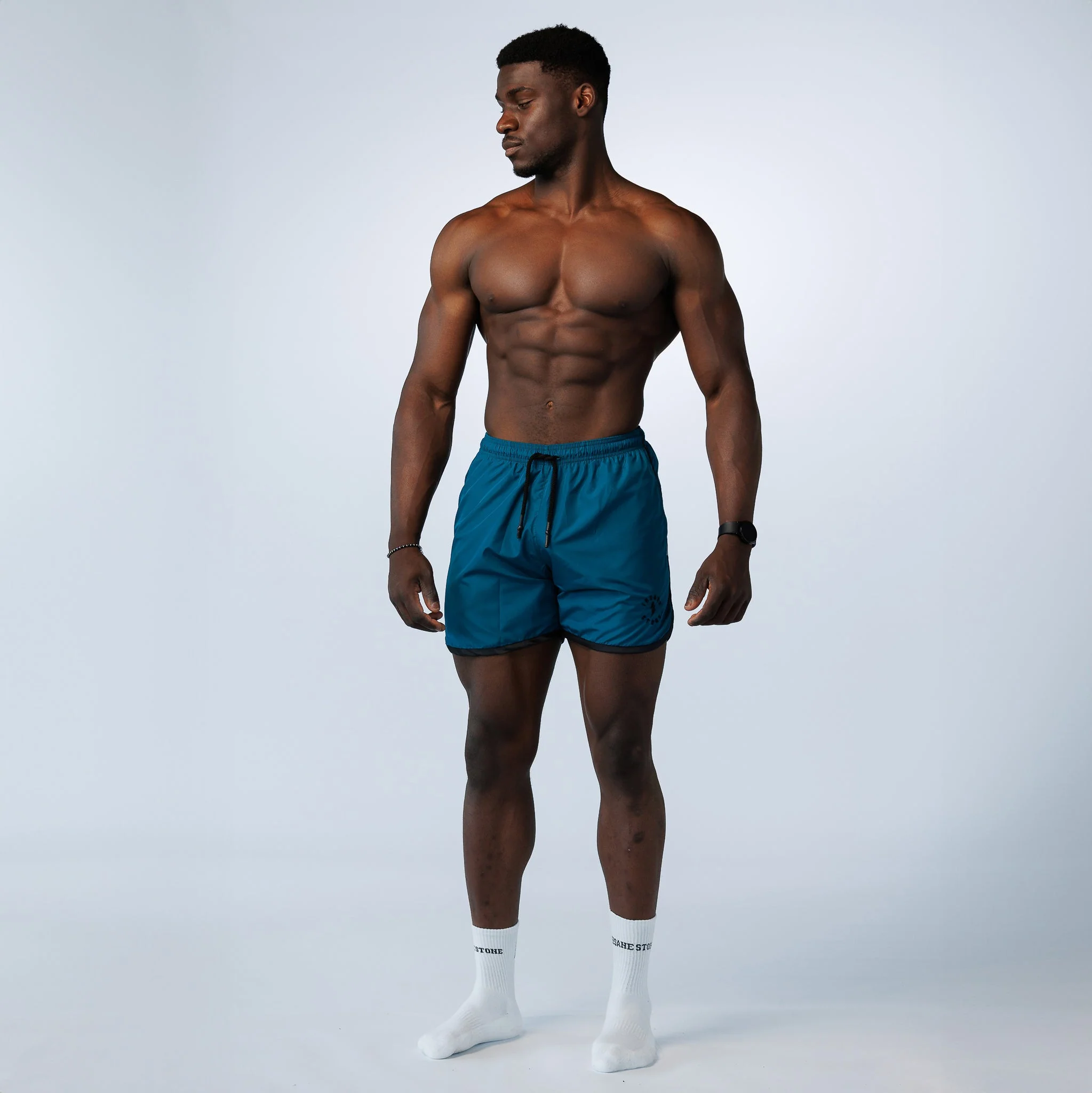 Gym & Swim Shorts Teal-Black - Image 5