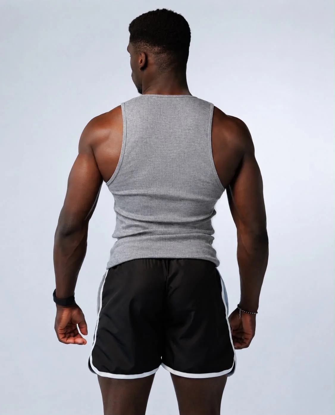 Gym Tank Rib Grey - Image 4