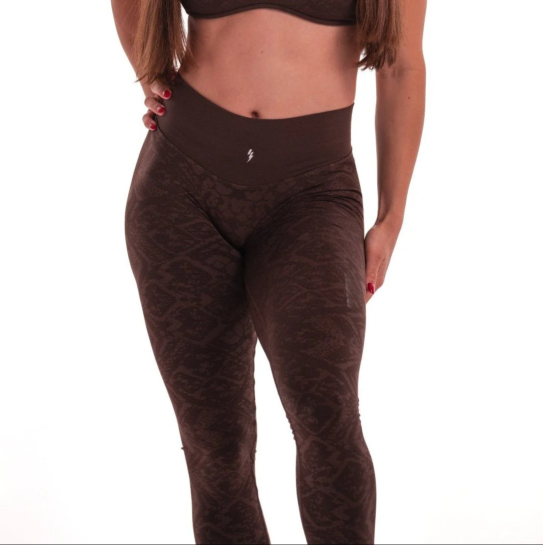 Leggings Snake Viper - Raisin