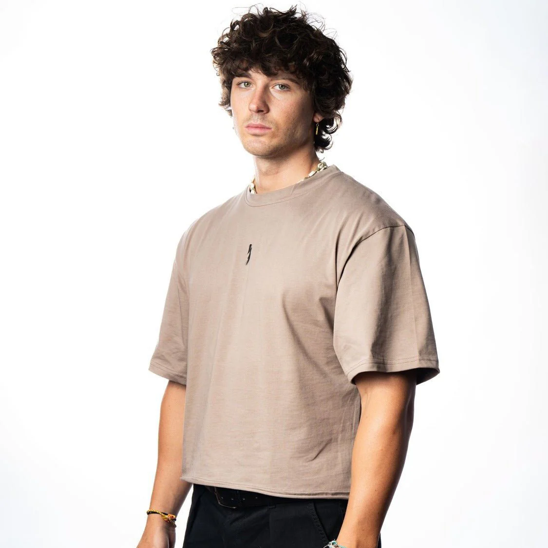 T-shirt Villain Oversize|Crop Mud - Image 5