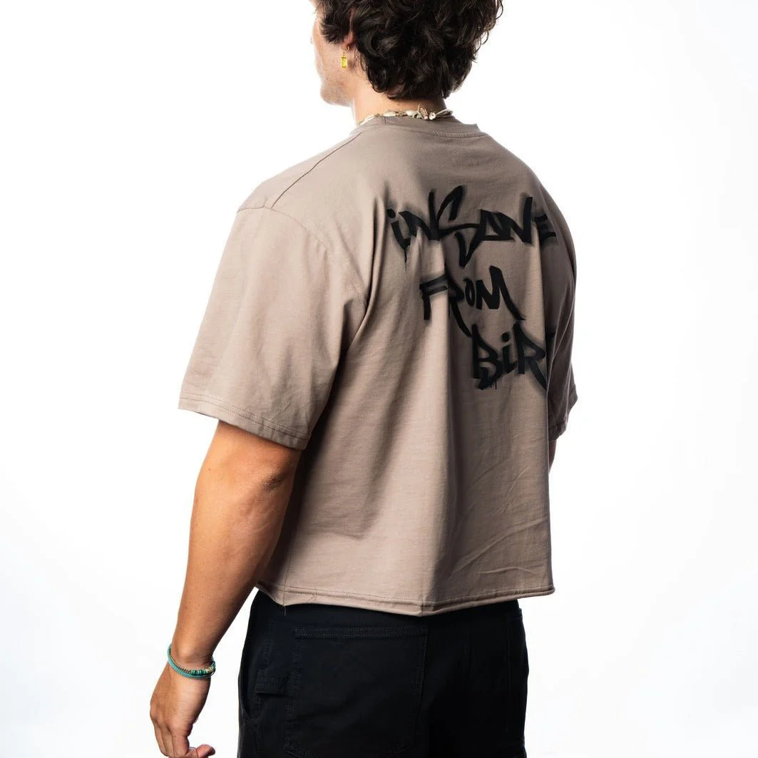 T-shirt Villain Oversize|Crop Mud - Image 7