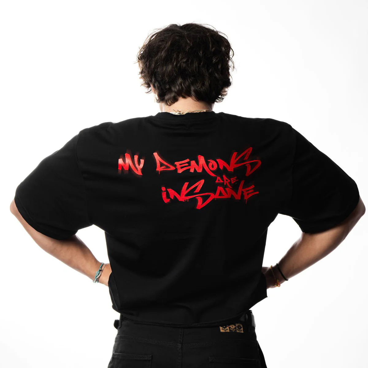 T-shirt Villain Oversize|Crop Black - Image 4
