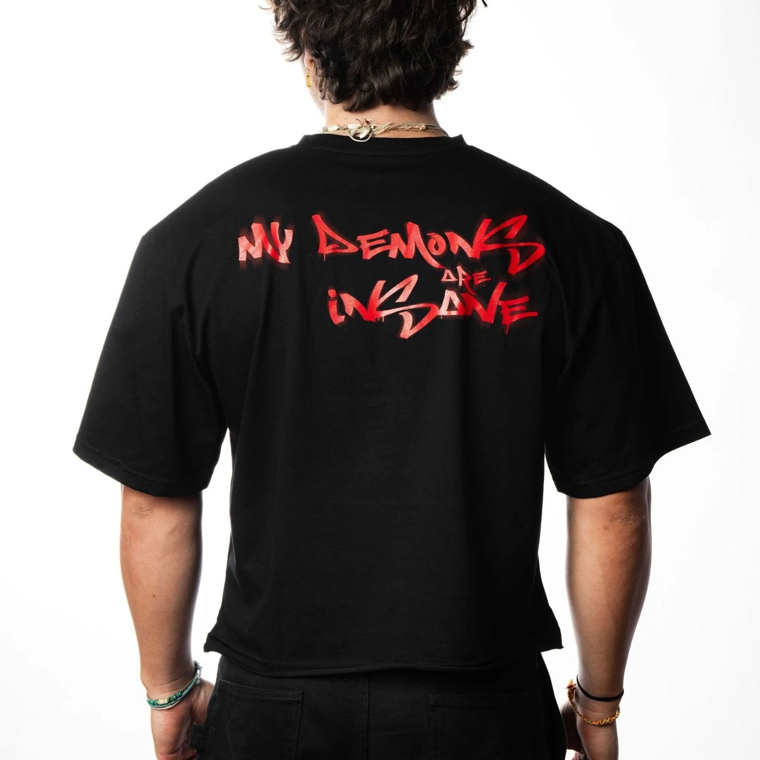 T-shirt Villain Oversize|Crop Black - Image 5