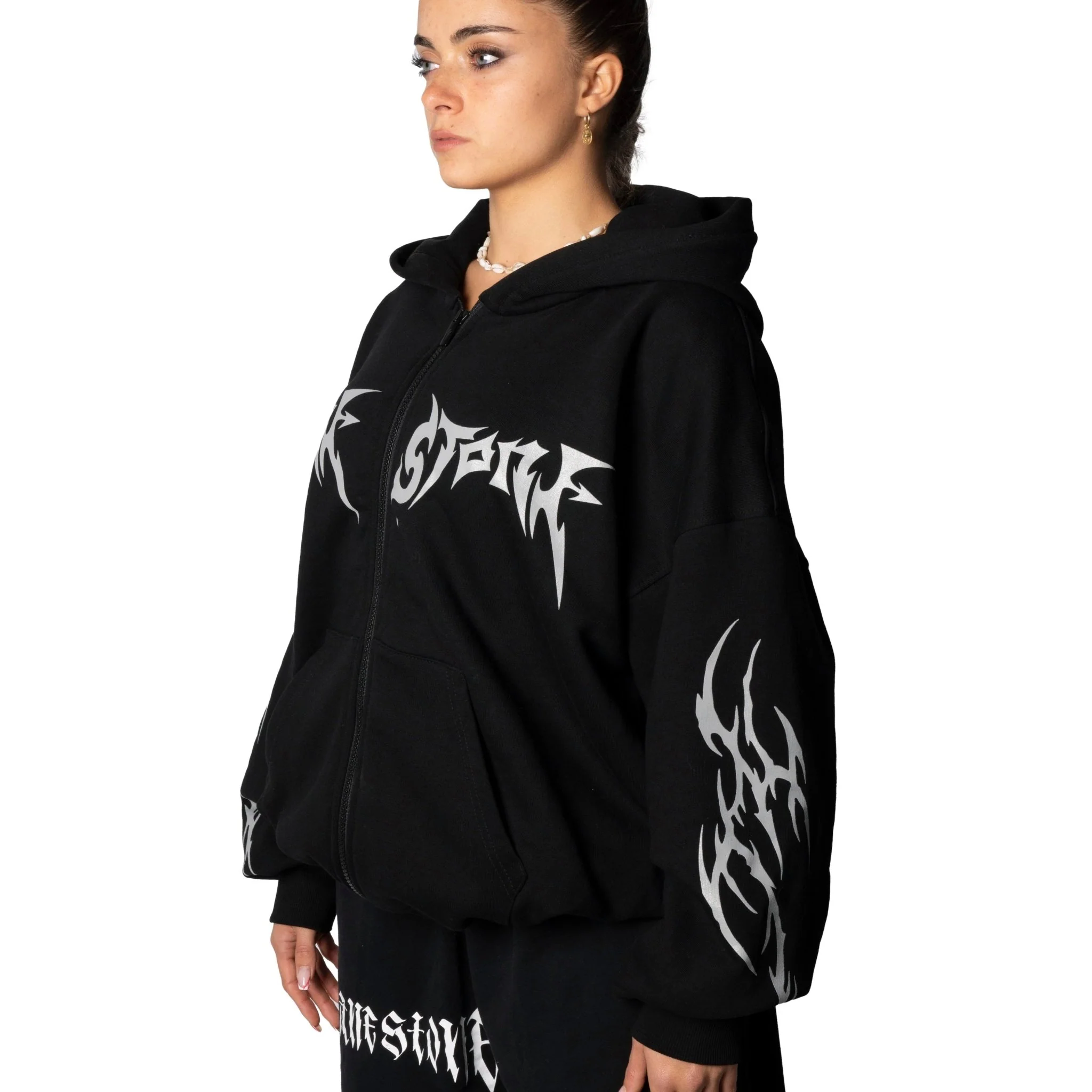 Tribal Strength Zip Hoodie Black - Image 5