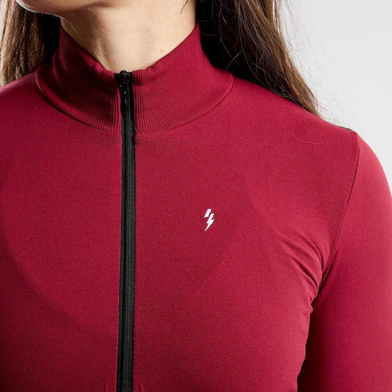 Rib Shape Zip Jacket - Tibetan Red - Image 4